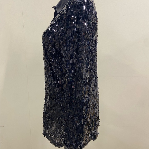 NWT Sequins Black Shirt Size 10 - Picture 3 of 5